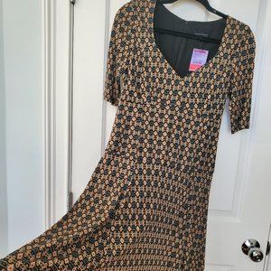nanette lepore size 8 dress black taupe print